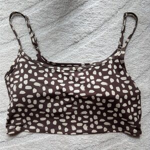 Aerie Brown and Cream Patterned Top